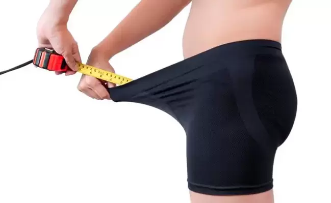 Measuring penis enlargement before exercise